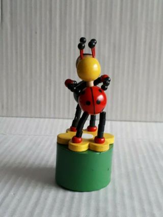Wooden Ladybugs - Boxer Push Up Button Puppet Movable Jointed Game Toy 4
