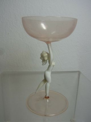 Vintage Lauscha Bimini Art Glass Nude Liqueur Glass ^ 1