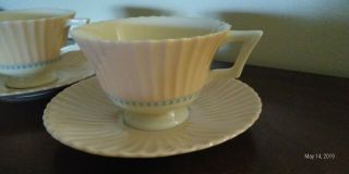 TWO RARE LENOX PINK SCALLOPED TEA CUP AND SAUCER VINTAGE 3