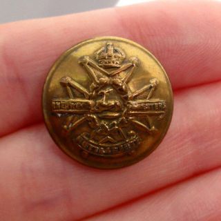Small Brass British Army/ Military Uniform Button Sherwood Foresters W/ Stag