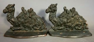 1928 Antique Egyptian Camel Old Cast Iron Figural Bronzed Statue Egypt Bookend