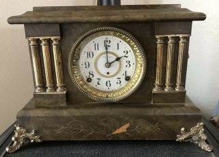 1880 Antique Seth Thomas Mantle Clock For Repair Or Parts