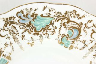 English Set 6 Bread Plates Cauldon Bone China Gainsborough Turquoise Blue Gold