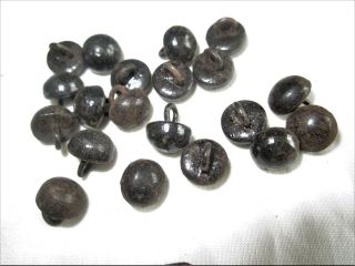 Antique Steam Punk Black Shoe Buttons 5/16 " Round Shanks Teddy Bear Eyes,  Clips