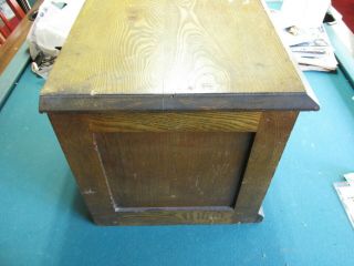 Antique Spool Chest Brooks Oak?? 4 Drawer Novelty Sewing Box Brook ' s Glace ' 3