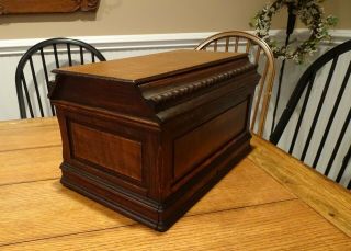 Antique 1894 Willcox & Gibbs Treadle Sewing Machine Oak Bonnet / Coffin top 3