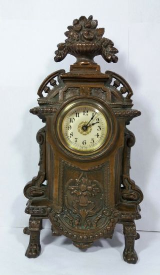 Antique 1910 Cast Iron Clock Made By Western Clock Mfg.  Co. ,  Lasalle,  Ill,  Usa