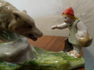 Little Red Riding Hood and the Wolf Fairy tale Russian porcelain figurine 513u 3