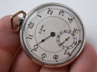 Antique Art Deco 1928 Gents Elgin 12 Size 17 Jewel Pocket Watch Grade 478