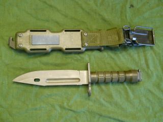 1992 Fuller Bladed Lancay M9 Combat Knife & Scabbard - Military Return