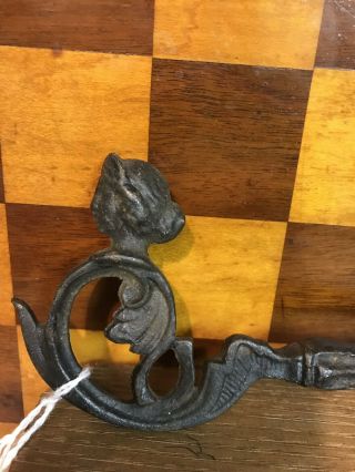 Antique Cast Iron Figural Goddess Plant Bird Cage Wall Hanger Hook Screw In