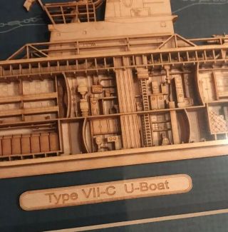 German U Boat VII - C Cutaway,  Perfect,  Museum Quality. 3