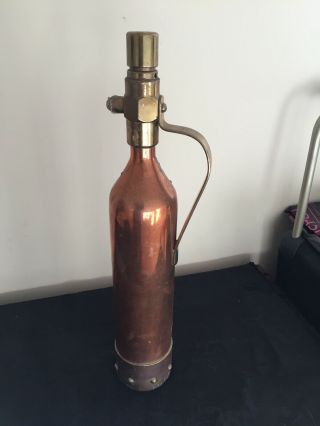 Antique Copper And Brass Fire Extinguisher