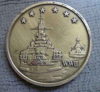 WW II US NAVY Collectible Commemorative TOKEN COIN Sailor Nurse Kiss Battleships 3