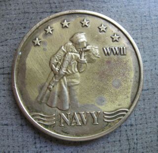 WW II US NAVY Collectible Commemorative TOKEN COIN Sailor Nurse Kiss Battleships 4