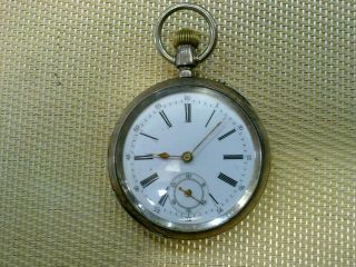 Rare Vintage Swiss Silver Pocket Watch
