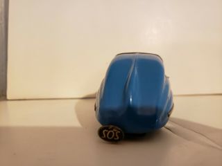Rare Vintage Blue Schuco Fex 1111 Wind Up Litho Car Tin Toy,  Germany,  France 3