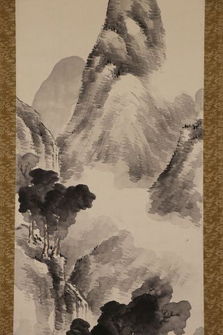 JAPANESE HANGING SCROLL ART Painting Sansui Landscape Asian antique E7681 4