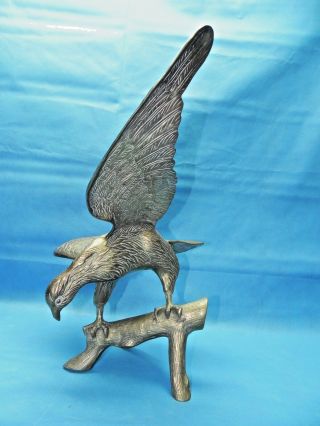 VINTAGE HUGE Brass Bronze EAGLE - FALCON Figurine Sculpture Statue 24 Inches 2