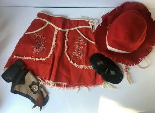 Vintage The Lone Ranger Child ' s Costume Cowgirl Hat,  Skirt,  Mask & Holster 2