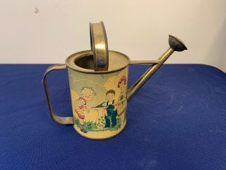 Vintage Tin Lithograph Toy Watering Can