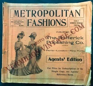 Rare 1901 Summer Metropolitan Fashion Agents Counter Edition For Butterick