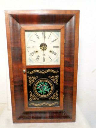 American 2 Weight Driven Shelf Clock With Designed Glass Tablet - - 1875