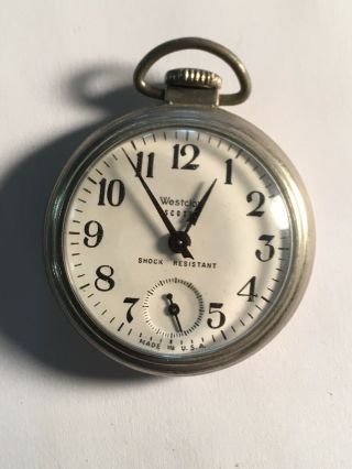 Vintage Westclox Scotty Mechanical Wind Up Pocket Watch Made In Usa / Runs