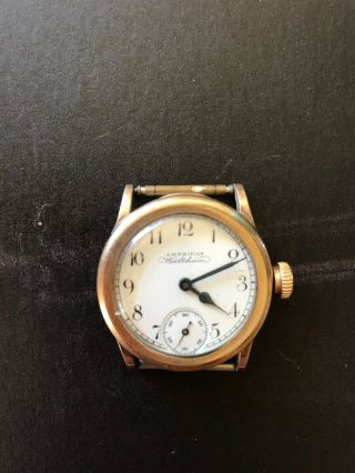 Antique American Waltham Watch Co 10k Gold Filled Case Pocket Wrist Watch 4