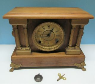 Antique Sessions Clock Co.  8 Day 1/2 Hour Strike Cathedral Gong Mantle Clock