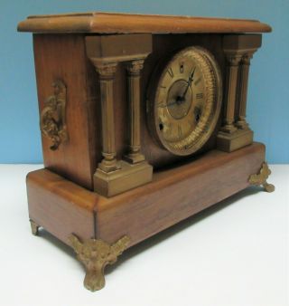 Antique SESSIONS Clock Co.  8 Day 1/2 Hour Strike Cathedral Gong Mantle Clock 5