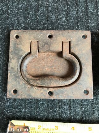 2 Antique Cast Iron Drop Handles Tool Box Trunk Pulls Reclaimed Vintage 2