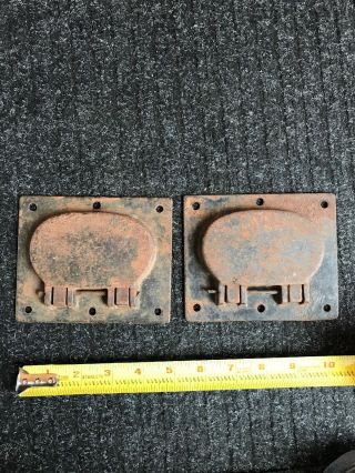 2 Antique Cast Iron Drop Handles Tool Box Trunk Pulls Reclaimed Vintage 5