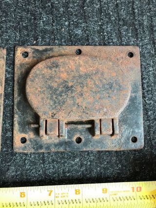2 Antique Cast Iron Drop Handles Tool Box Trunk Pulls Reclaimed Vintage 7