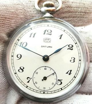 Umf Ruhla Saturn Old 1950 " S Germany Mechanical Pocket Watch