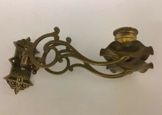 Antique Brass Double Candlestick Holder Wall Sconce Piano Twin Arm