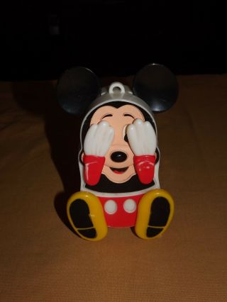 VINTAGE WALT DISNEY MICKEY MOUSE ILLCO WIND UP MUSICAL FARA SHAKA PEEKABOO TOY 2