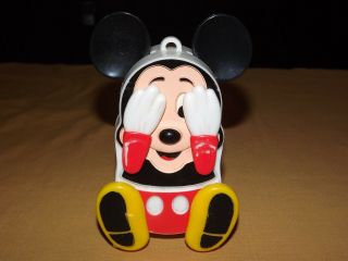 VINTAGE WALT DISNEY MICKEY MOUSE ILLCO WIND UP MUSICAL FARA SHAKA PEEKABOO TOY 4