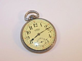 Vintage Roamer Swiss Made 17 Jewel Montgomery Dial Pocket Watch