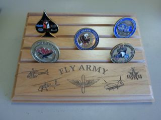 Military Challenge Coin Holder/display 7x9 Fly Army