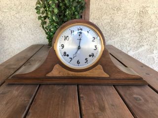 Antique Gilbert Chime Mantle Clock W/ Wood Inlay