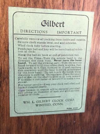 ANTIQUE GILBERT CHIME MANTLE CLOCK w/ WOOD INLAY 8