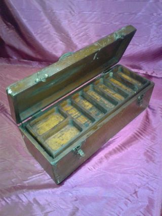 Vintage Wooden Toolbox With Tray
