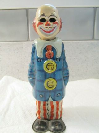 DISTLER OCCUPIED GERMAN CLOWN 1940 ' S TIN LITHO WIND UP TOY - 5