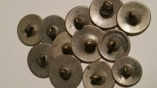 12 Antique Vintage Uniform War Armed Services Buttons 3 Sizes Same Metal Ff