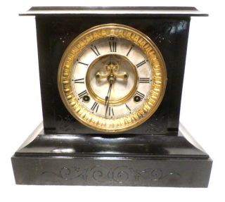 Waterbury Visible Escapement Cast Iron Mantle Clock - - Dated 1888