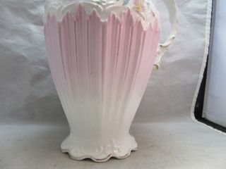 Antique Victorian embossed porcelain Chocolate pot.  Pink 5