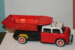 VINTAGE 1960 ' S TIN FRICTION POWERED DUMP TRUCK with BELL SOUND 2