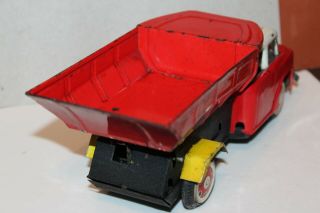 VINTAGE 1960 ' S TIN FRICTION POWERED DUMP TRUCK with BELL SOUND 4