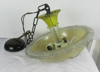 Vintage Art Deco Hanging Ceiling Light Lamp Shade And Fixture